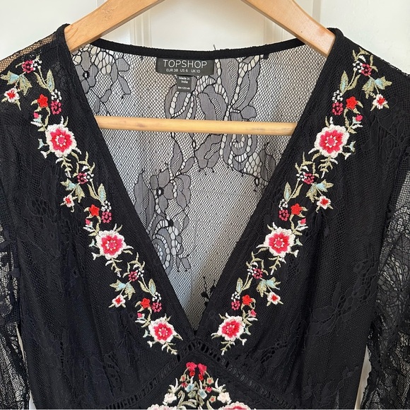 Top Shop Black Lace Flora Dress. Size: 6 Condition: Excellent, Never Worn - Picture 3 of 6